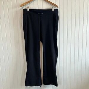 Athletic Lounge Pants Wide Leg Drawstring Black Comfy Casual Size Unknown